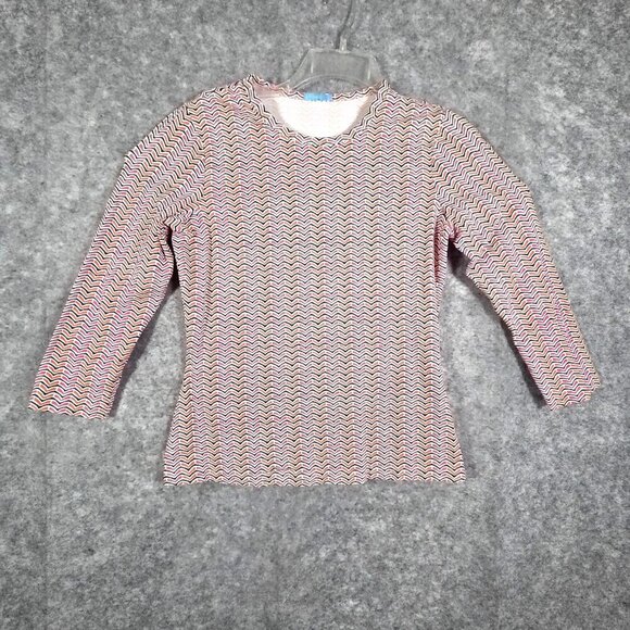 J. McLaughlin Tops - J McLaughlin  3/4 Sleeve Top Catalina Cloth Classic Pink Orange Women's Size S